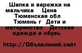 Шапка и варежки на мальчика. › Цена ­ 400 - Тюменская обл., Тюмень г. Дети и материнство » Детская одежда и обувь   
